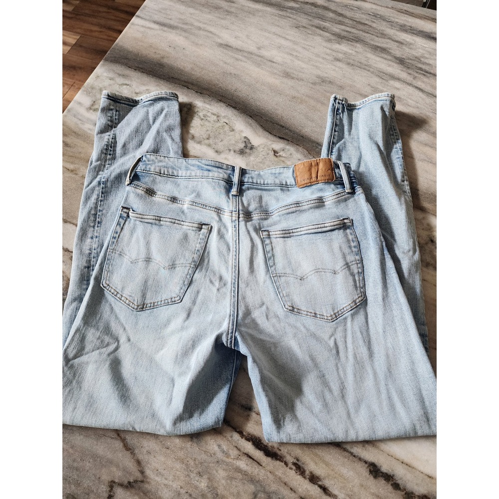American‎ Eagle Airflex+ Light Wash Slim Straight Jeans Blue Denim Mens 30 x 32